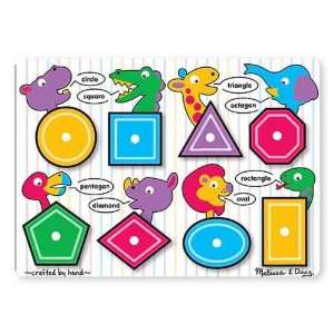  Melissa and Doug Shapes Peg Puzzle Toys & Games