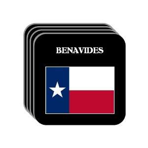 US State Flag   BENAVIDES, Texas (TX) Set of 4 Mini Mousepad Coasters