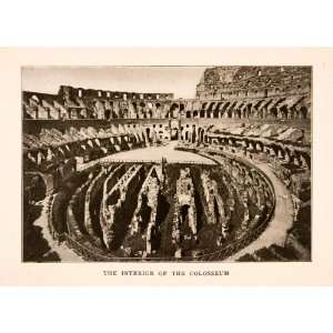  1905 Halftone Print Colosseum Rome Italy Architecture 