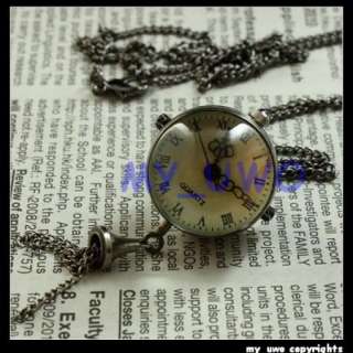 Antiuque Silver Ball Style Quartz necklace pocket watch  