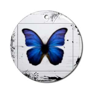  Ornament (Round) Blue Butterfly Still Life Everything 