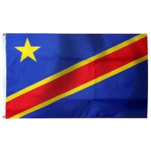  Congo Democratic Republic Flag 5X8 Foot Nylon Patio, Lawn 