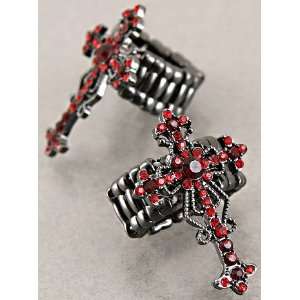  Fashion Jewelry Desinger Inspired Silver and Red Cross 