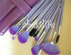 New 16 Pcs Professional Makeup Brush Set Purple II  