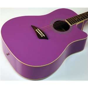   PRO PASSION PURPLE BEAUTY CUTAWAY ACOUSTIC GUITAR Musical Instruments