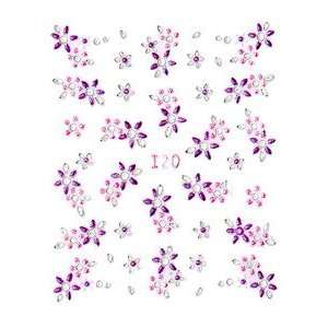  Purple/Pink Floral Nail Stickers/Decals Beauty