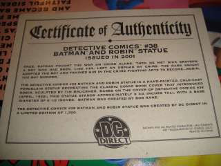 BATMAN AND ROBIN Statue DETECTIVE DC COMICS #38 bust  