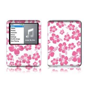 Pink Hibiscus Design Protective Decal Skin Sticker for Apple iPod nano 