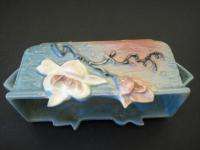 Vtg ROSEVILLE Magnolia Window Box Vase #388 6 Blue  