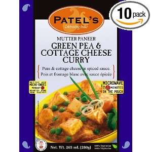 Patels Mutter Paneer Green Pea & Cottage Cheese Curry, 9.5 Ounce 
