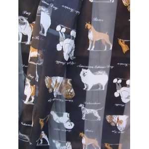  Assorted Dogs Scarf   Navy Blue