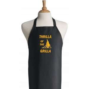 Thrilla Of The Grilla Black Barbecue Aprons  Kitchen 