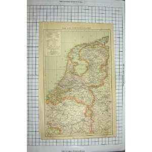   BACON MAP 1894 HOLLAND NETHERLANDS AMSTERDAM ANTWERP