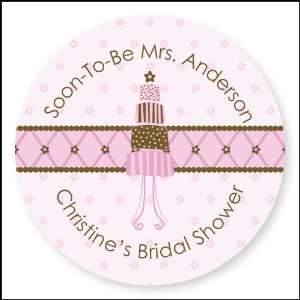 Wedding Cake   24 Round Personalized Bridal Shower Sticker Labels