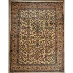  ORG Kerman Floral Ivory Tan 9 9 X 131 Area Rug