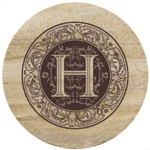 Monogram H Sandstone Trivet, Set of 2 