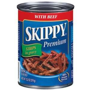   Skippy Premium Strips in Gravy Dog Food   Beef, 24 Pack