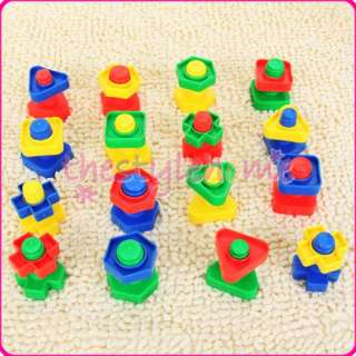 Plastic Colorful Screw Building Blocks Kids Toy ~ 30pc  