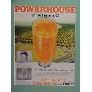 Mickey Mantle New York Yankees 1959 Florida Orange Juice Advertisement 