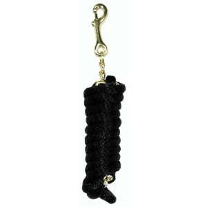   Extra Heavy Poly Rope Lead with 24 Chain, Black, 5/8 Thick x 8 Long