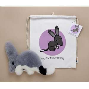  Flat Friends Bilby with Cotton Drawstring Bag Toys 