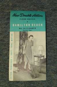 Vintage 1940s Hamilton Beach No. 26 Cleaner Sales Pamphlet vacuum 