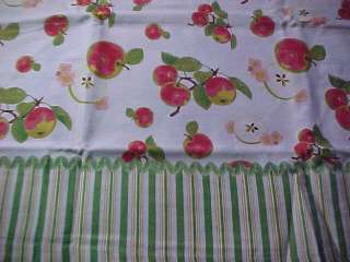 set of kitchen curtain tiers and valance in an apple theme