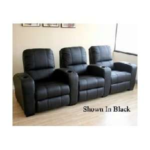    Straight Row of 3 Leather Home Theatre Seating