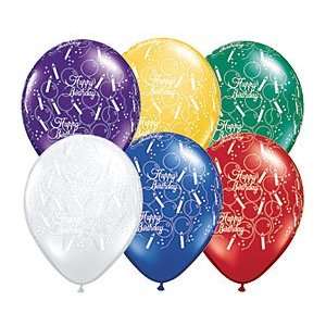  11 Happy Birthday Balloons and Candles (12) Latex Balloons 