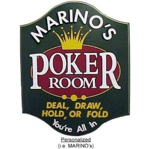  CUSTOMIZED Crown Poker Room All Wood Decorative Sign 