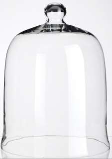 15.5 Large Glass Dome Cloche Upside Down Bell Jar Knob  