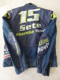 BELSTAFF Denim Leather Racing Jacket Made in ITALY size M  