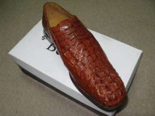 Belvedere NIB Crocodile Horn Head Brandy Color Shoes  