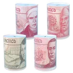  6H Mexican Dollar Design Tin Box Saving Bank (Various 