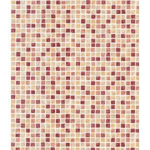   by The Shore Mosaic Tiles Wallpaper, 20.5 Inch by 396 Inch, Red
