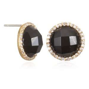  Black CZ Stud Earring in Rose Gold CHELINE Jewelry