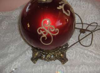 Up for sale is a beautiful vintage candy apple red art glass table 
