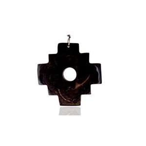  Bull Horn Peruvian Cross Black Pendant Jewelry