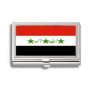  Iraq Iraqi Flag Business Card Holder Metal Case Office 