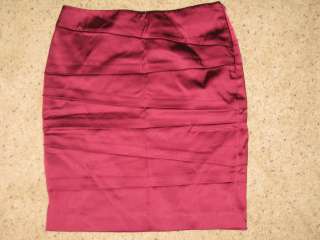 NEW White House Black Market Maroon Garnet Dress Skirt Lined Satin 
