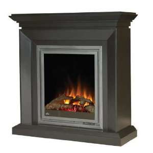   Log Fireplace with Beveled Edge Deluxe Mantel Traditional Log Set
