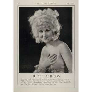  1923 Print Hope Hampton Gold Diggers Silent Film Actor 