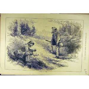    1881 Poachers Work Hunting Rabbit Sport Print