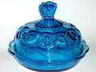 smith moon star blue round butter dish with