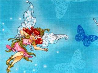   Fabric BTY Fairies Cartoon Movie Childrens Pixie Butterfly  