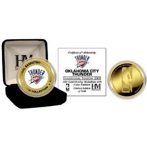  Highland Mint Oklahoma City Thunder 24 Kt Gold And Color 