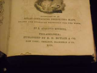 antique Mitchells Geography School textbook 1858  