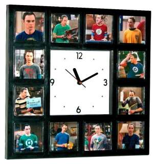 Sheldon Cooper The Big Bang Theory Clock w/12 pictures Shelton + his T 