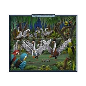  Gaggle of Klezmeer Geese 12x18 Giclee on canvas