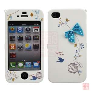 Cute Bowknot Girl Design Hard Case Cover for Apple iPhone 4S 4G 4 